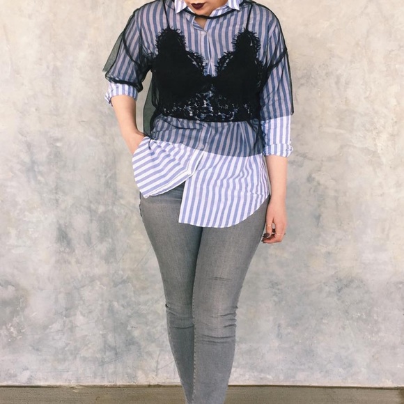 Zara Gray Skinny Jeans with Frayed Bottoms - Picture 8 of 8